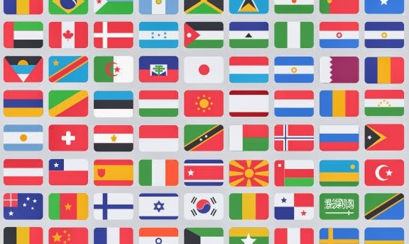 Trắc nghiệm đoán tên các nước qua hình ảnh quốc kỳ.