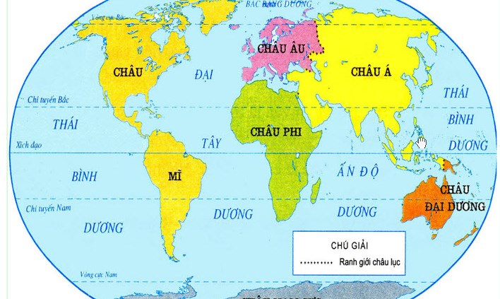 Tên các châu lục và đại dương trong tiếng Anh